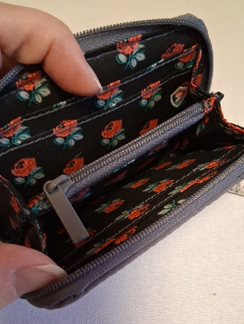 Vera Bradley Quilted Zip Wallet in Charcoal - Picture 3 of 5